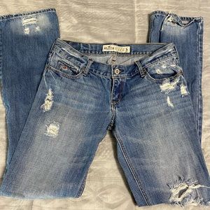 Hollister size 3 distressed denim jeans